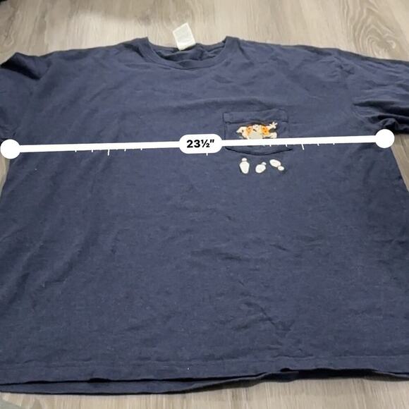 Vintage Warner Bros Studio Fred Flintstone Bowling Embroidered Blue T Shirt XXL - Picture 6 of 7